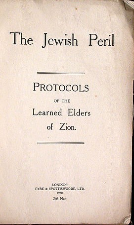 Conspiracy and Antisemitism: combatting the Protocols of the Elders of Zion 100 years ago and why this remains significant today